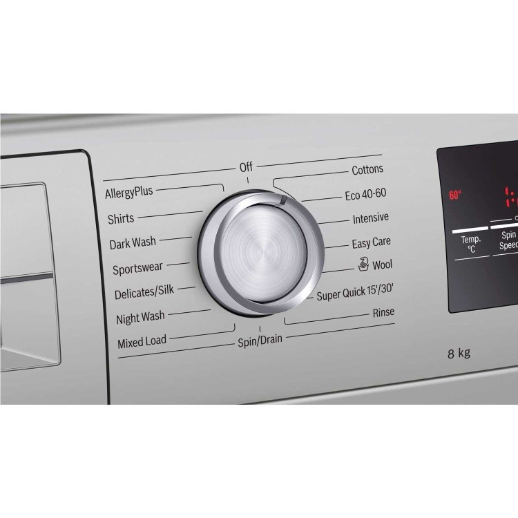 Refurbished Bosch Serie 4 WAN282X1GB Freestanding 8KG 1400 Spin Washing Machine Silver