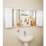 GRADE A1 - Aluminium Hang N Lock Mirrored Triple Door Bathroom Wall Cabinet 610 x 660mm -Croydex