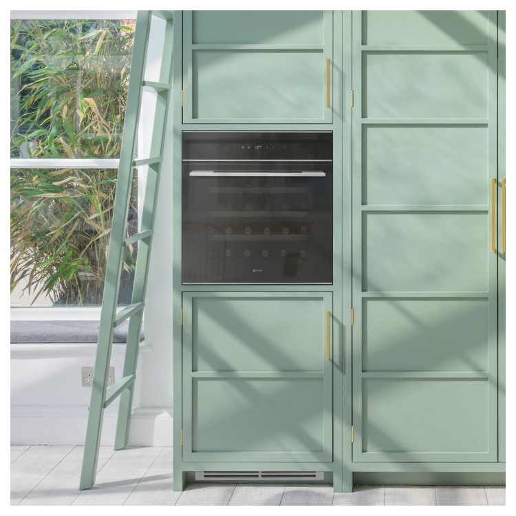 Caple Sense 30 Bottle Single Zone Built-in Wine Cabinet - Black Glass Door