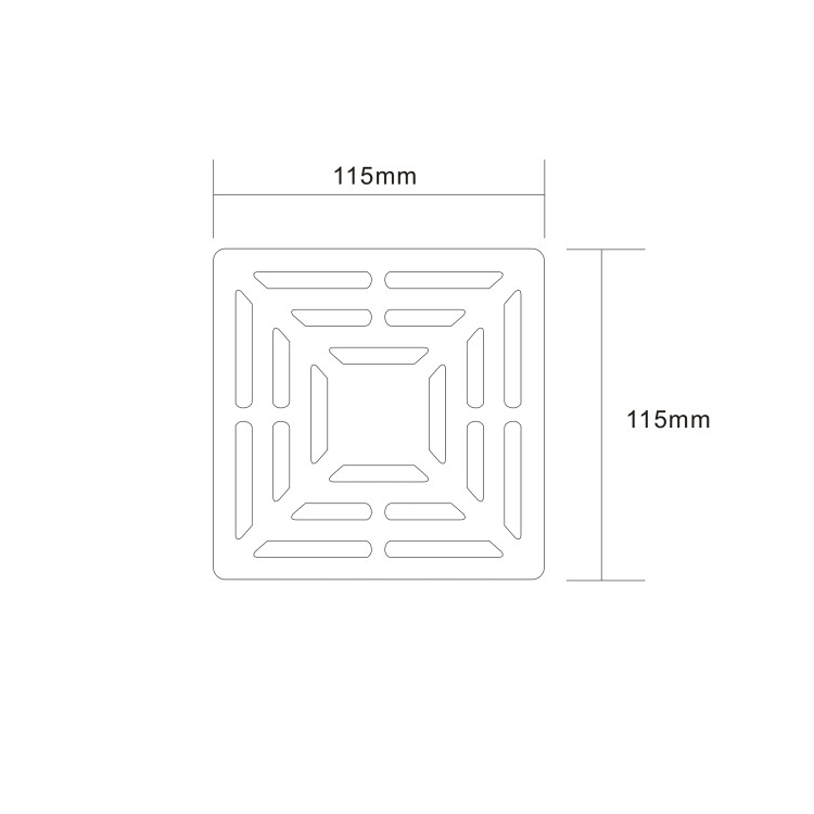 Matt Black Grate Waste Cover 115x115mm -Lagoon