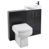 Black Slimline WC Toilet Unit - Without Toilet - W490 x H780mm