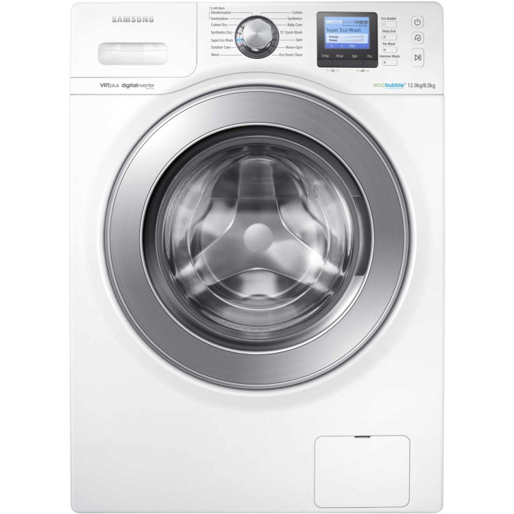 GRADE A1 - As new but box opened - Samsung WD12F9C9U4W 12kg Wash 8kg Dry Freestanding Washer Dryer White