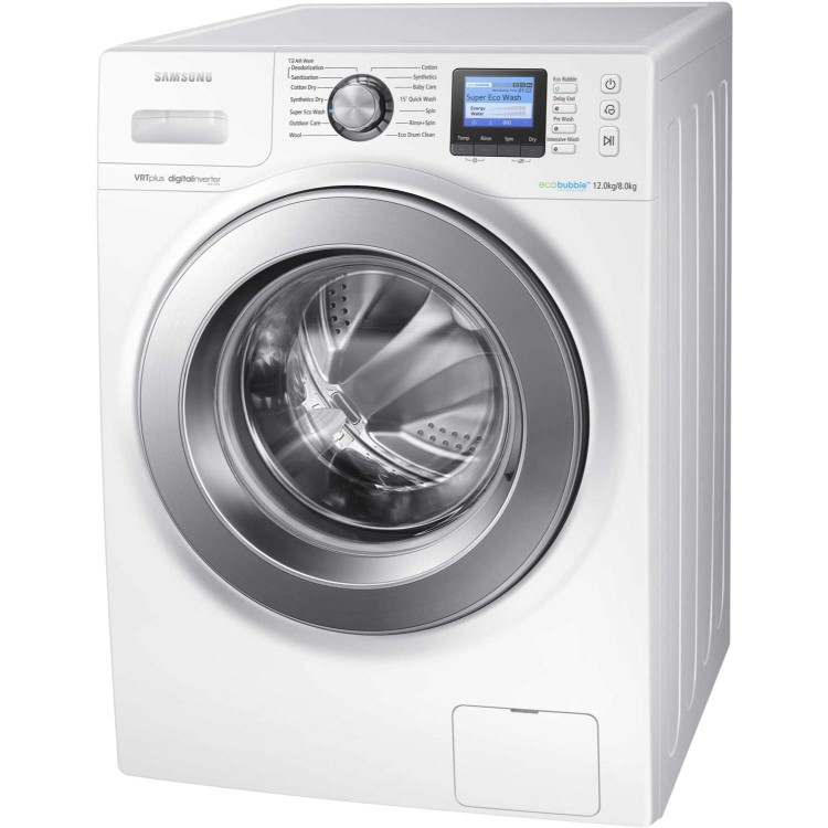 GRADE A1 - As new but box opened - Samsung WD12F9C9U4W 12kg Wash 8kg Dry Freestanding Washer Dryer White