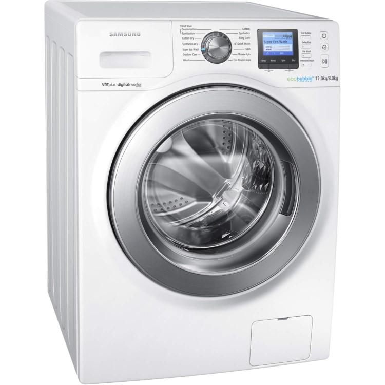 GRADE A1 - As new but box opened - Samsung WD12F9C9U4W 12kg Wash 8kg Dry Freestanding Washer Dryer White