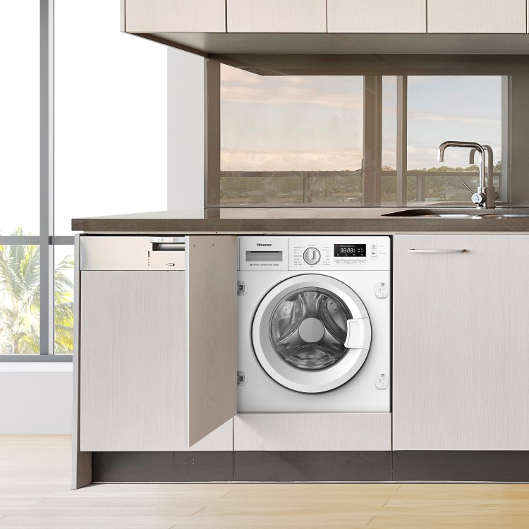 Hisense 3S Series 8kg Wash 6kg Dry 1400rpm Integrated Washer Dryer - White