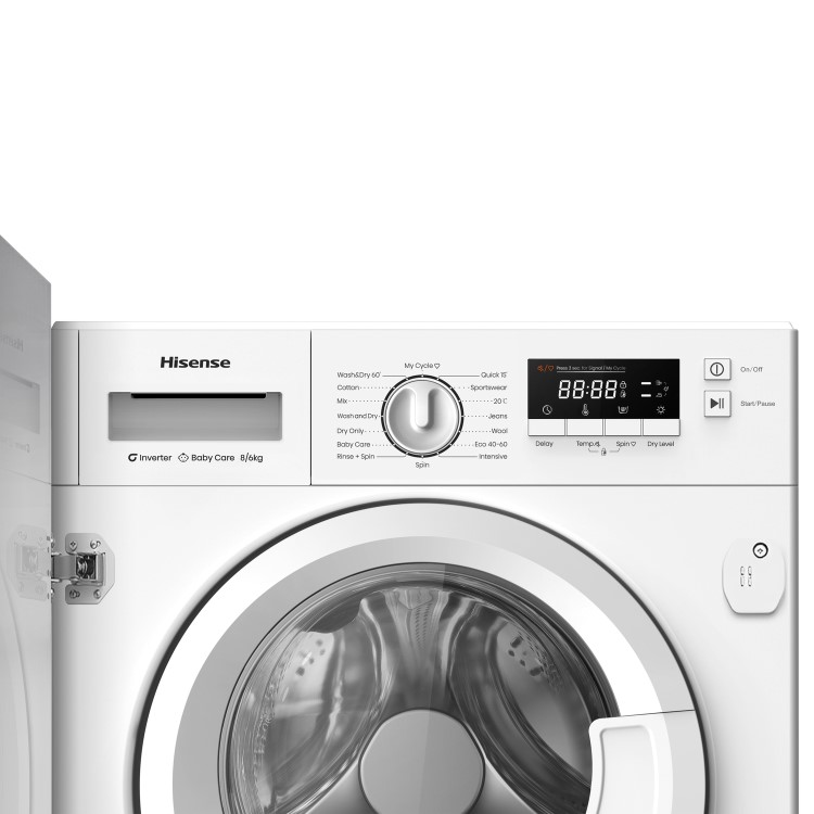 Hisense 3S Series 8kg Wash 6kg Dry 1400rpm Integrated Washer Dryer - White