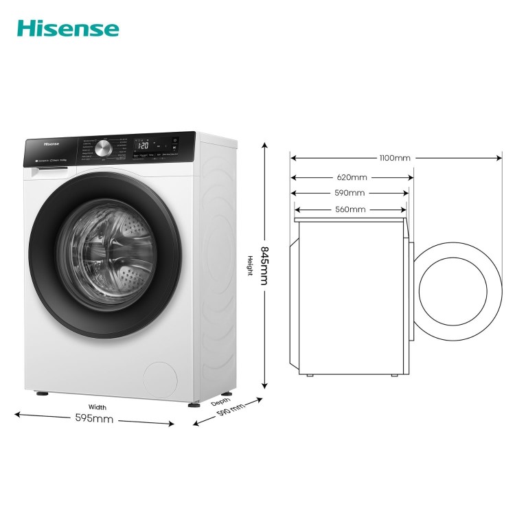 Hisense 3s Series 10.5kg Wash 6kg Dry 1400rpm Washer Dryer - White