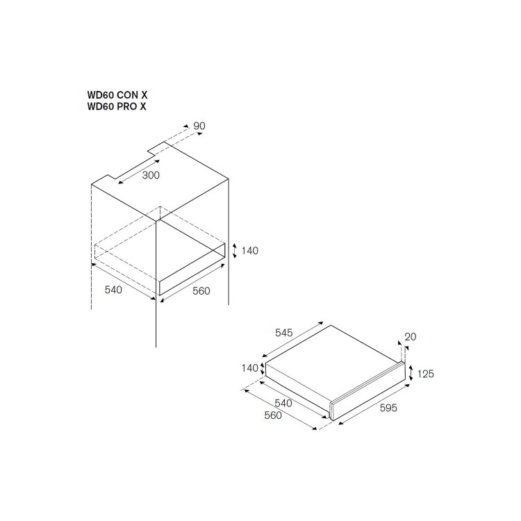 Bertazzoni WD60-PRO-X Professional Series 12cm Height Warming Drawer-Stainless Steel