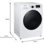 Refurbished Samsung Series 5 WD90TA046BE/EU Freestanding 9/6KG 1400 Spin Washer Dryer White