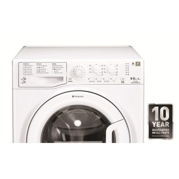 GRADE A1 - Hotpoint WDAL8640P Aquarius 8kg Wash 6kg Dry Freestanding Washer Dryer - White