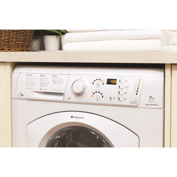 Hotpoint WDF756P White 7kg Wash 4kg Dry Freestanding Washer Dryer 1600rpm
