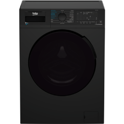 Refurbished Beko WDL742431B Freestanding 7/4KG 1200 Spin Washer Dryer Black