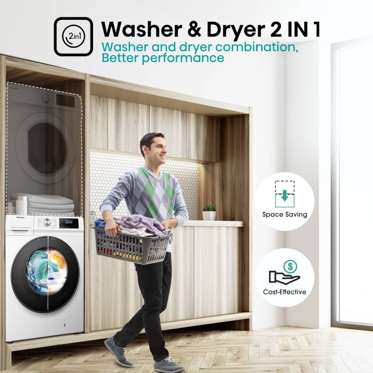 Hisense 3 Series 10kg Wash 6kg Dry 1400rpm Washer Dryer - White