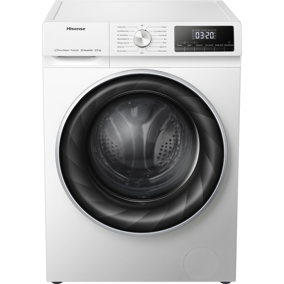 Hisense QY Series 9kg 1400rpm Freestanding Washer Dryer With Steam White WDQY9014EVJM