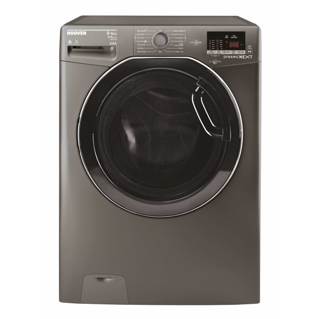 GRADE A2 - Hoover WDXOC696AKR Dynamic Next 9kg Wash 6kg Dry Freestanding Washer Dryer With One Touch - Graphite With Chrome Door