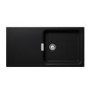 Single Bowl Inset Black Granite Kitchen Sink with Reversible Drainer - Rangemaster Schock Wembley D-100L