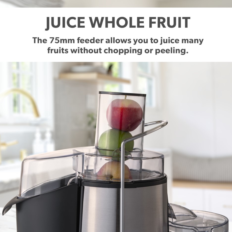 electriQ Whole Fruit 990W Power Juicer Stainless Steel WF1000