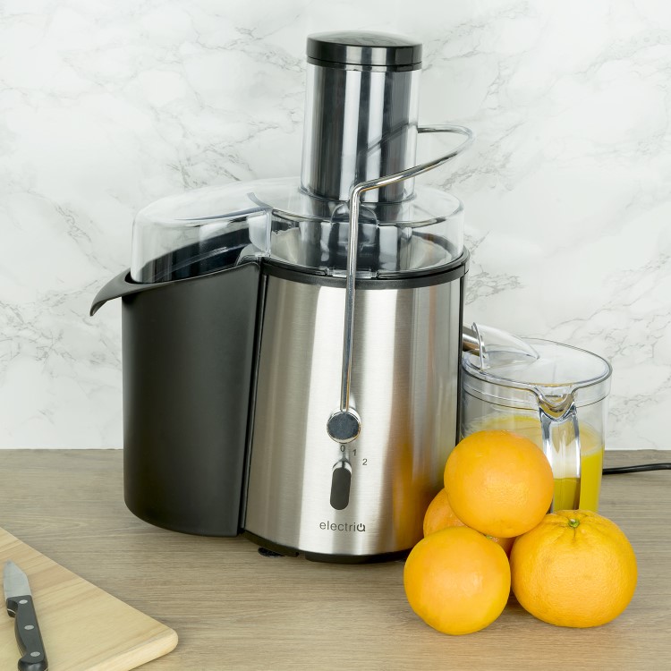 Refurbished electriQ Whole Fruit Centrifugal 990W Power Juicer Stainless Steel