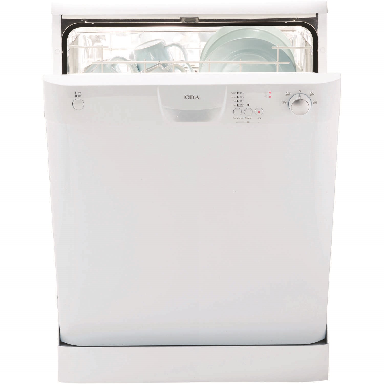CDA WF140WH Freestanding Dishwasher in White Appliances Direct