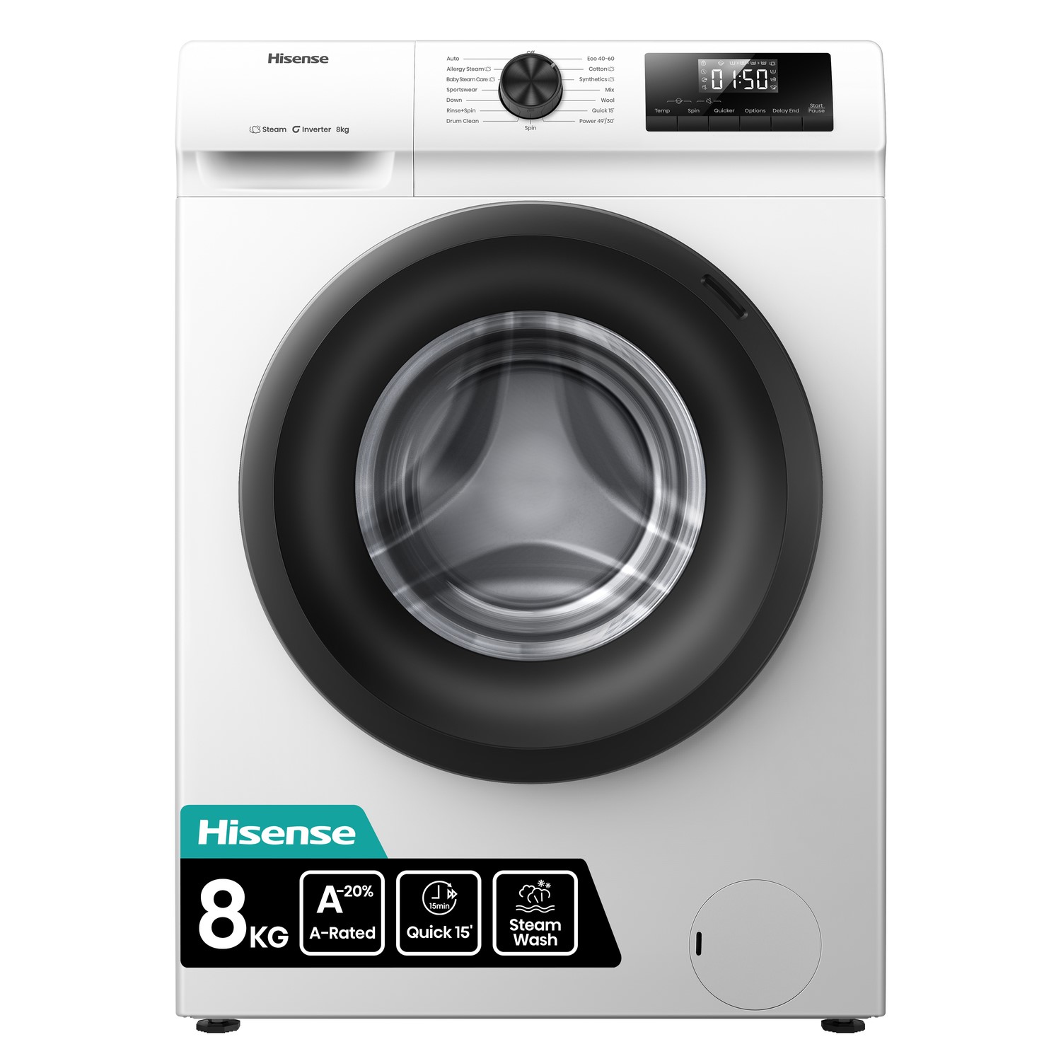 Hisense 1Q Series 8Kg 1400Rpm Washing Machine  WF1Q8041BW