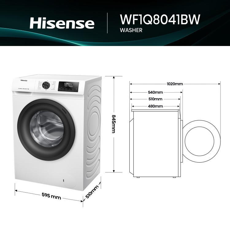 Hisense 1Q Series 8kg 1400rpm Washing Machine  - White