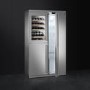 Smeg WF354LX Classic 54cm Wide Frost Free Left Hinge Freestanding Upright Combi Wine Cooler & Freezer - Stainless Steel