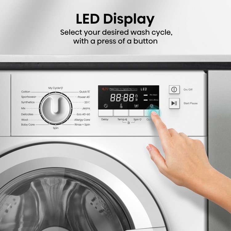 Hisense 3 Series 8kg 1400rpm Integrated Washing Machine - White