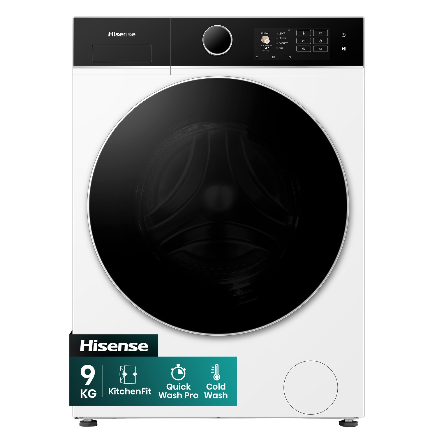 Hisense Kitchenfit 5I Series 9Kg 1400Rpm Washing Machine  WF5I9043BWFS