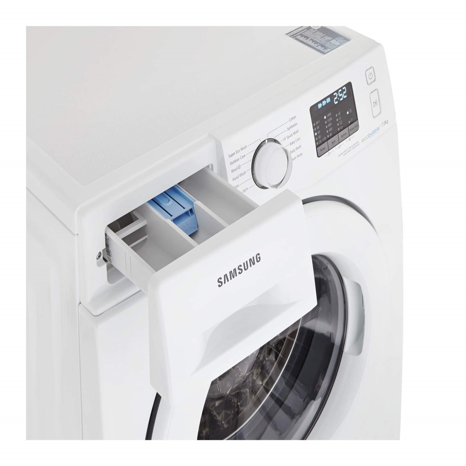 samsung wf70f5e0w4w ecobubble 7kg 1400rpm freestanding washing machine white