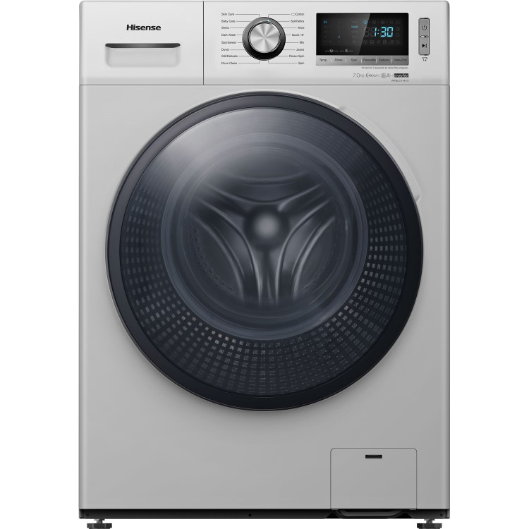 GRADE A2 - Hisense WFBL7014VS 7kg 1400rpm Freestanding Washing Machine - Silver
