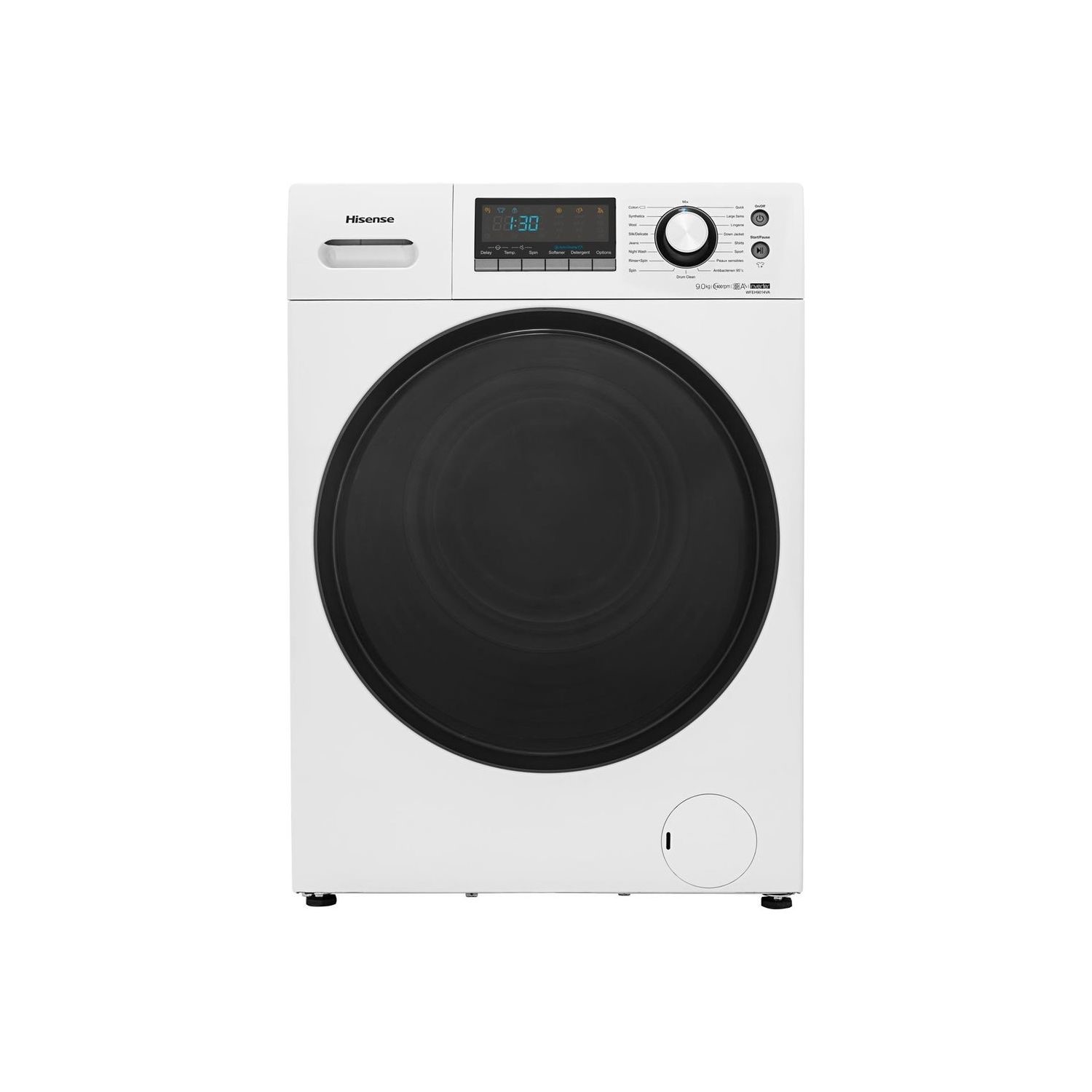 Hisense WFEH9014VA 9kg 1400rpm Freestanding Washing Machine White 