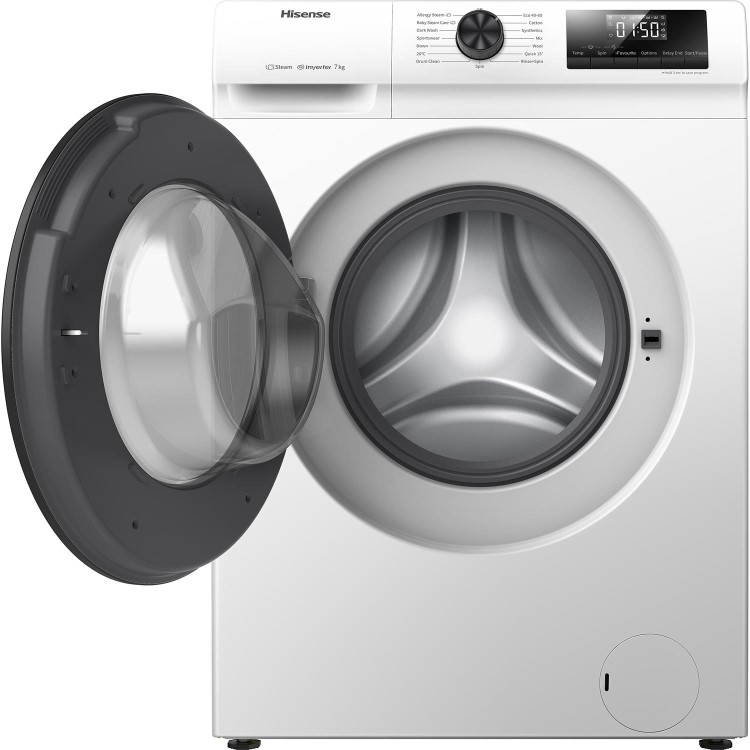Refurbished Hisense WFQP7012EVM Freestanding 7KG 1200 Spin Washing Machine White