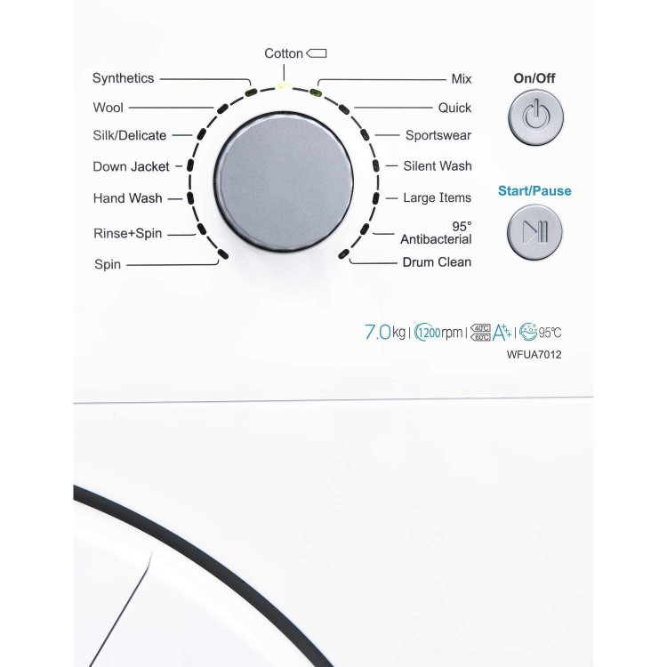 Hisense WFUA7012 7kg 1200rpm A+++ Freestanding Washing Machine - White