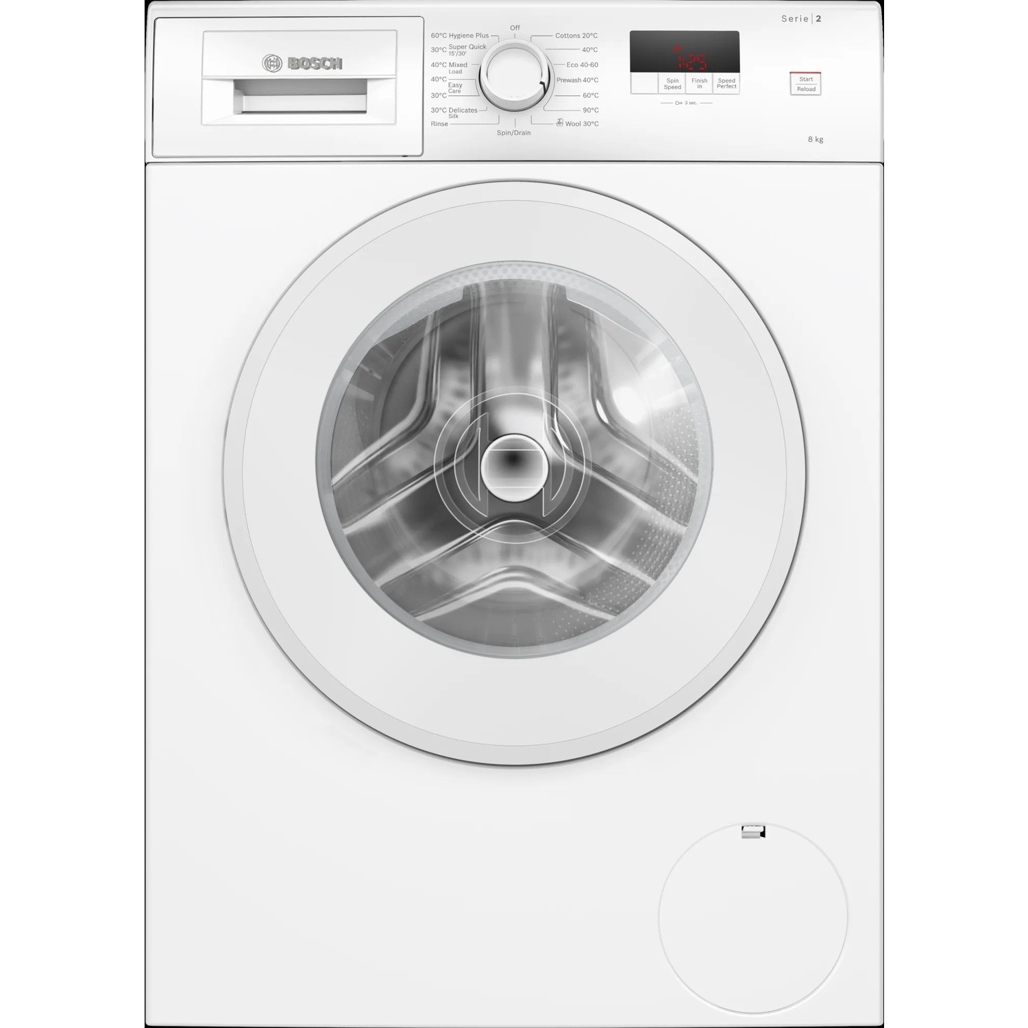 Bosch Series 2 8kg Washing Machine - Freestanding White 1400rpm A-Rated - WGE03408GB