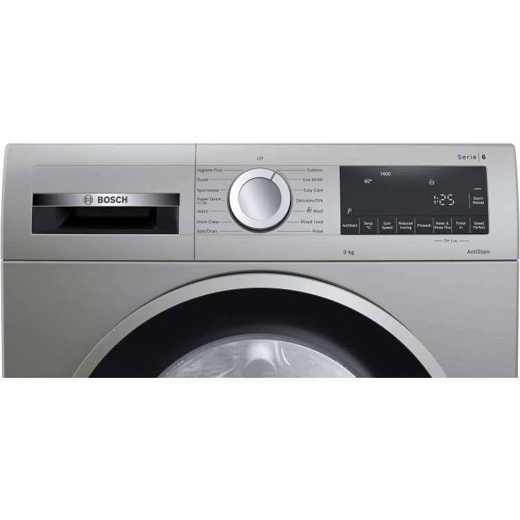 Refurbished Bosch Serie 6 WGG2440XGB Freestanding 9KG 1400 Spin Washing Machine Silver