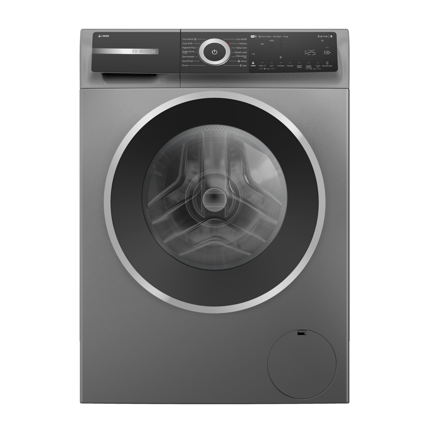 Bosch Series 6 10kg Washing Machines - 1400rpm Smart Wi-Fi i-Dos A-Rated - Freestanding Graphite