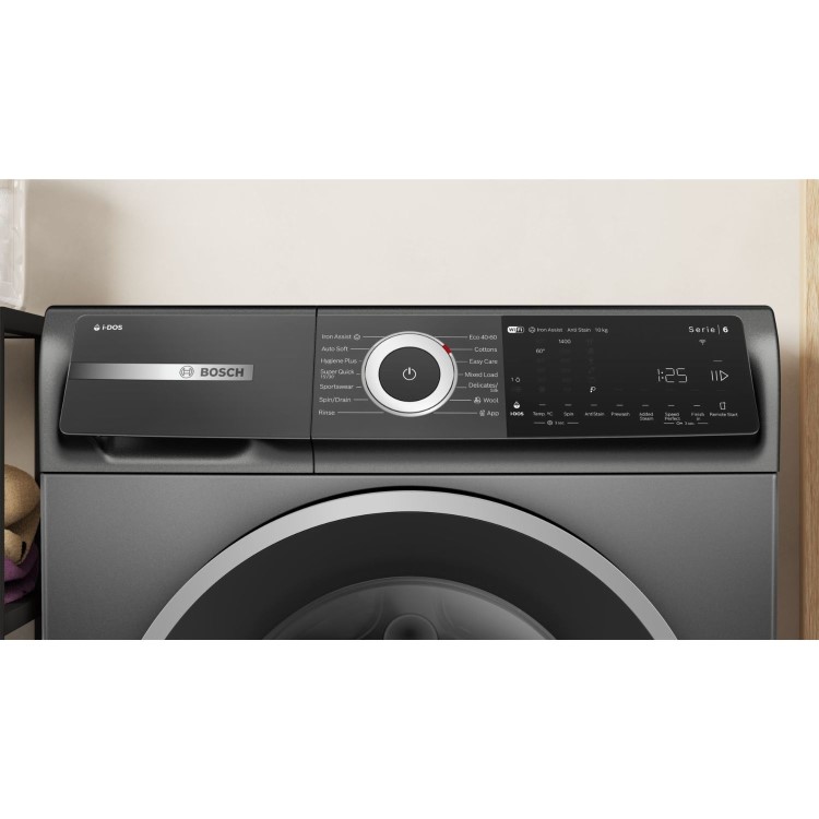 GRADE A1 - Bosch Series 6 10kg 1400rpm Washing Machine - Graphite - Wi-Fi Connected A-Rated i-DOS