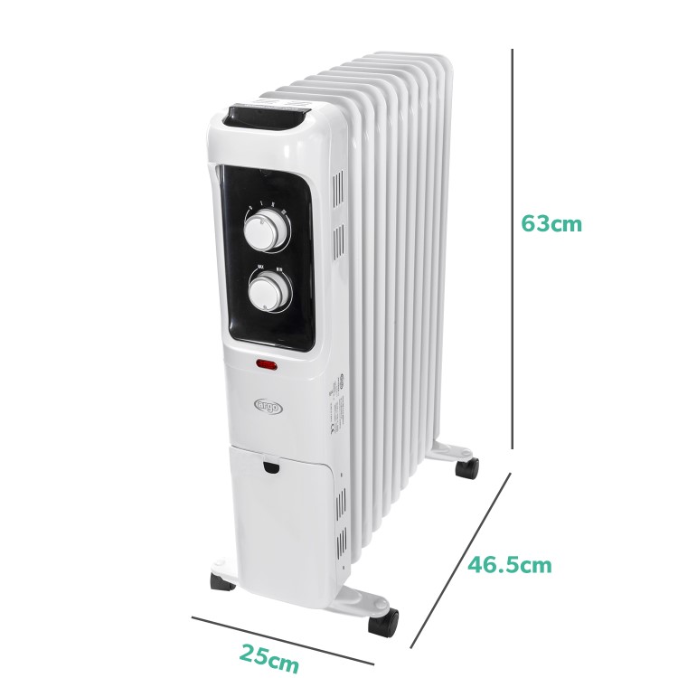 Argo Whisper 2.5 kw Oil Filled Radiator 10 fin with Thermostat