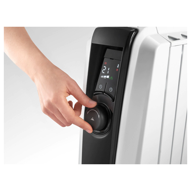 GRADE A2 - DeLonghi Dragon 4 2 kW Oil Filled Radiator 8 Fin with Digital Display and Increased Radiant Surface - 10 years warranty 