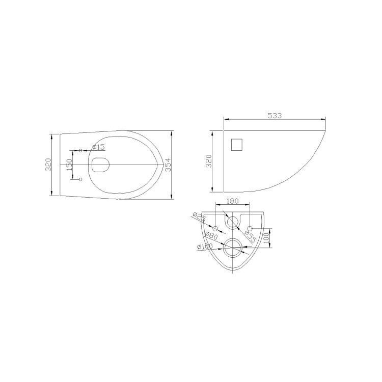 Newton Wall Hung Toilet - Without Seat
