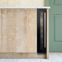 Caple Sense 15cm Wide Single Zone Under Counter Wine Cabinet - Black Glass Door