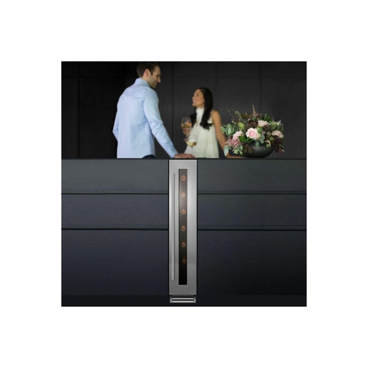 Caple Classic 15cm Wide Single Zone Under Counter Wine Cabinet - Stainless Steel Door