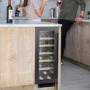 Caple 19 Bottle Capacity Sense 30cm Single Zone Under Counter Wine Cabinet - Gunmetal Grey Door