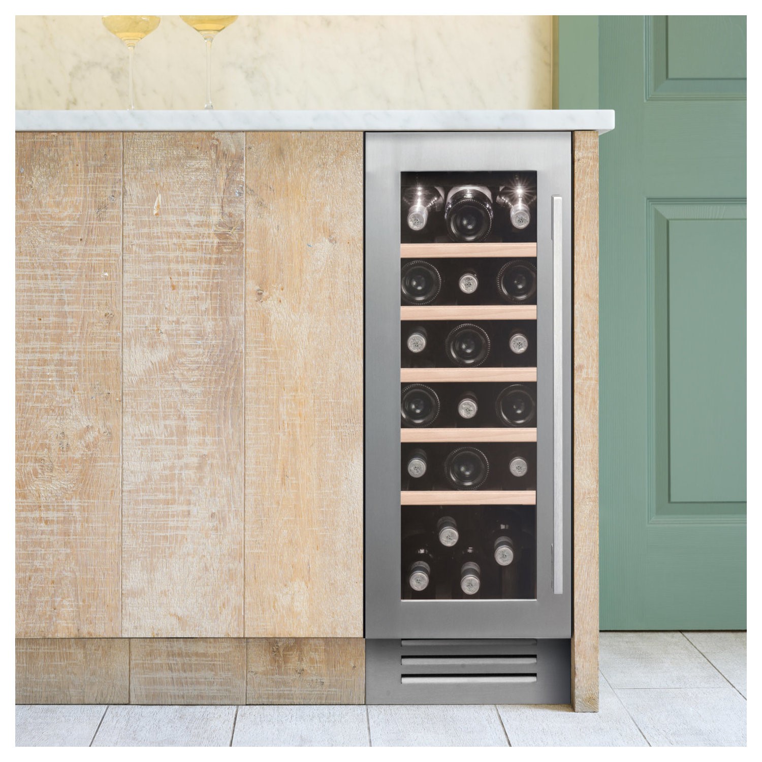 Caple Sense 19 Bottle Under Counter Single Zone Wine Cabinet  Door WI3125