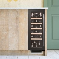 Caple 19 Bottle Capacity Single Zone Under Counter Wine Cabinet - Black Glass Door