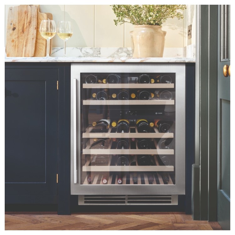 Caple Sense 46 Bottle Dual Zone Under Counter Freestanding Wine Cabinet - Stainless Steel Door