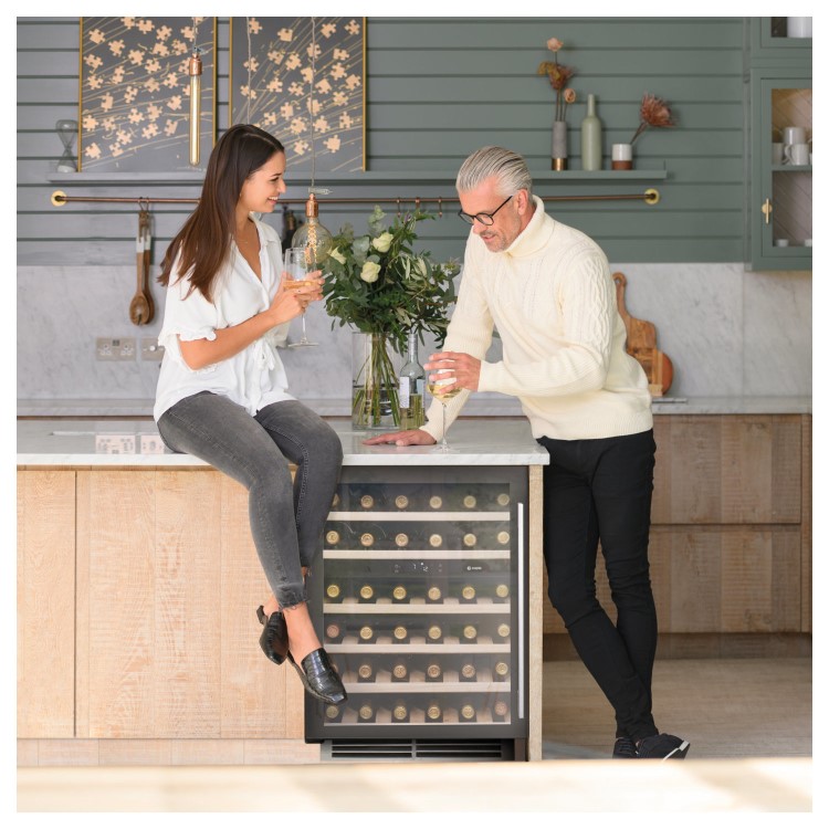 Caple Sense 46 Bottle Dual Zone Under Counter Freestanding Wine Cabinet - Black