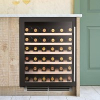 Caple Sense 52 Bottle Dual Zone Under Counter Freestanding Wine Cabinet - Black Glass Door
