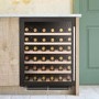 Caple Sense 52 Bottle Dual Zone Under Counter Freestanding Wine Cabinet - Black Glass Door