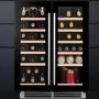 Caple 38 Bordeaux Bottles Undercounter Dual Zone Side by Side Wine Cooler - Black